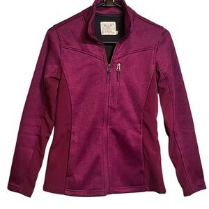 Faded Glory Fleece Lined Jacket Full Zip Pockets Maroon Women’s XS/S